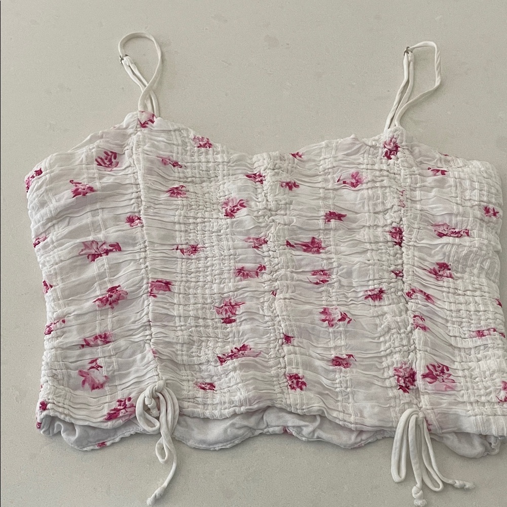 Skylar + Madison White and Pink Floral Camisole